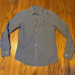 All Saints Navy Checkered Button Down Shirt